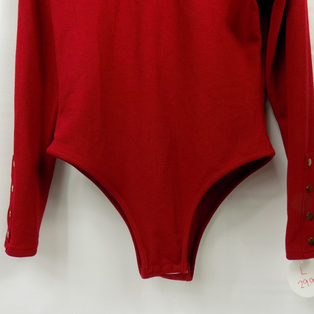 LoveLA Lura Ribbed Bodysuit in Burgundy NWT Multiple Sizes - Picture 4 of 8